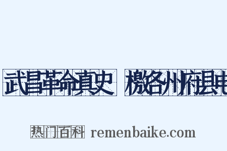 武昌革命真史·檄各州府县电是什么意思的图片